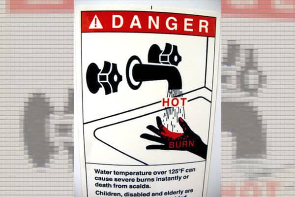 Hot Water in Water Heater Warning