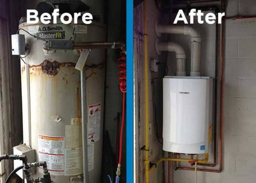 Difference Tankless Water Heater vs Traditional